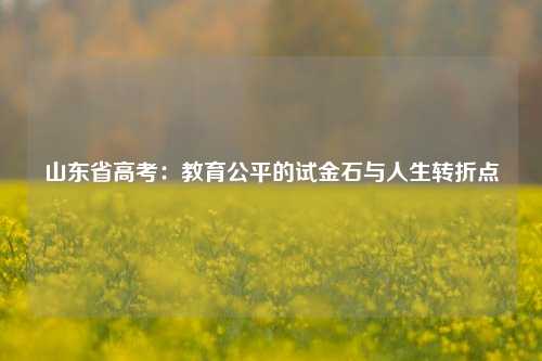 山东省高考：教育公平的试金石与人生转折点